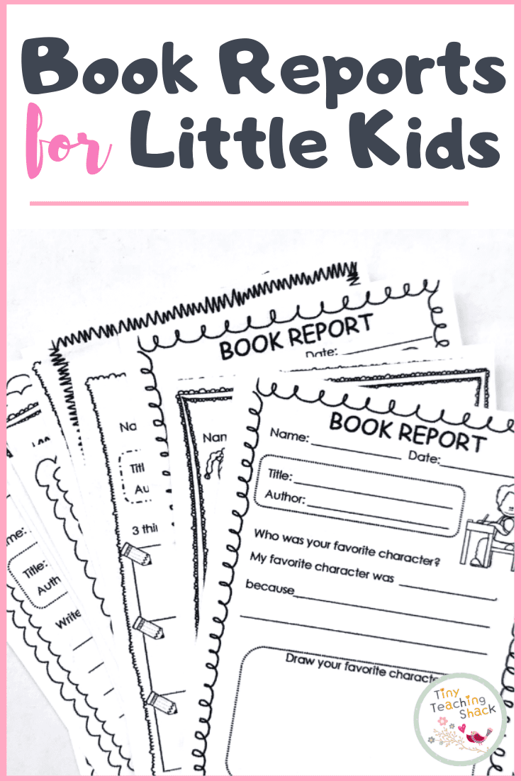 book reports for kindergarten, first grade, and second grade
