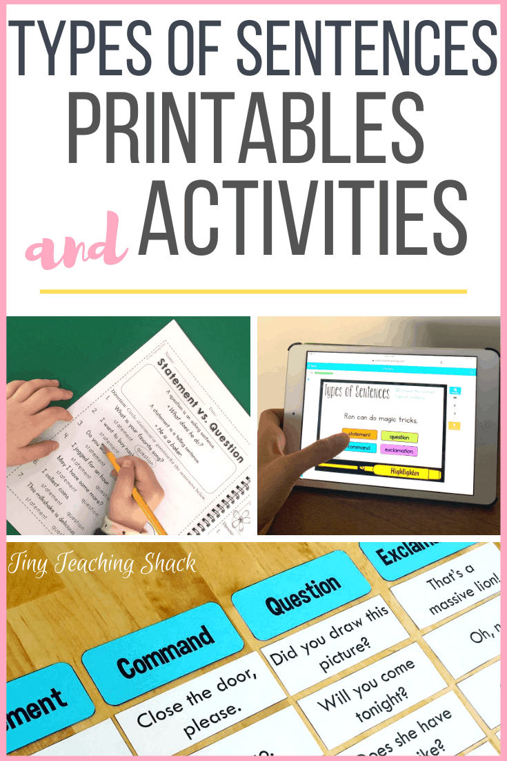 Types Of Sentences Activities And More Tiny Teaching Shack