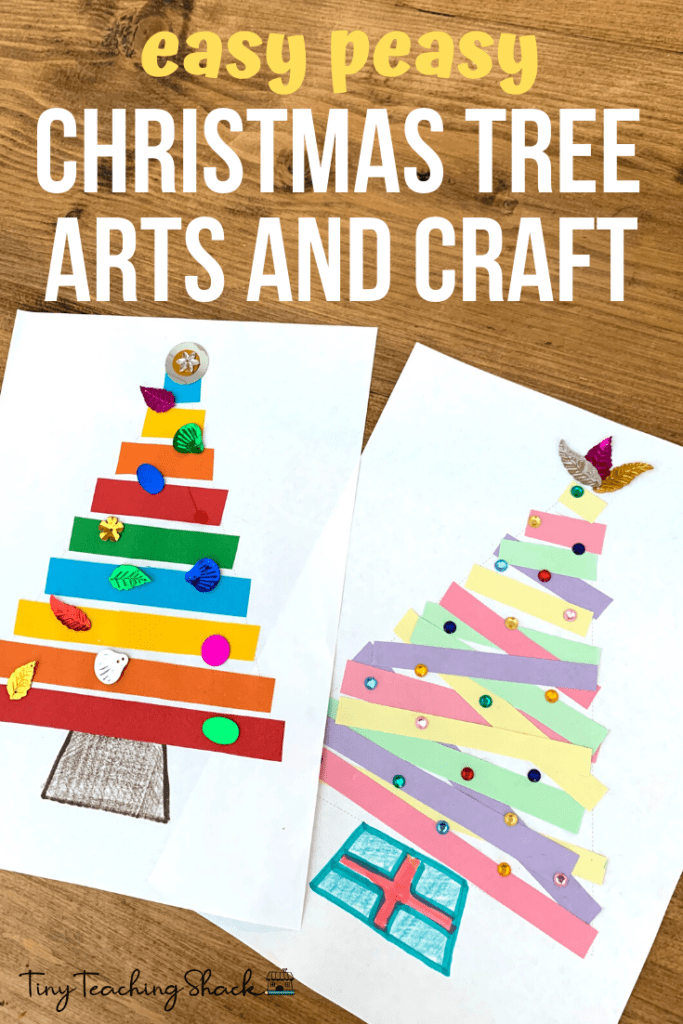 Paper Strip Christmas Tree Craft for Kids - Tiny Teaching Shack