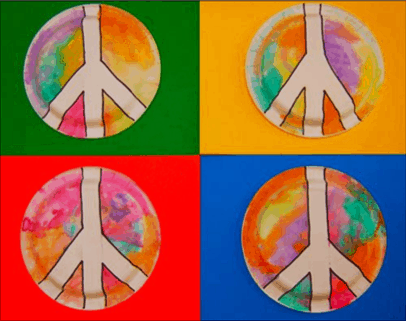 martin luther king art activity- paper plate peace sign