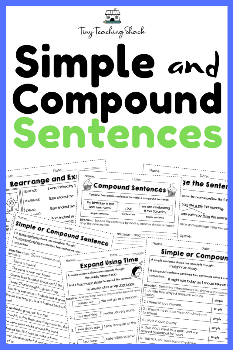 second grade grammar worksheets-compound sentences