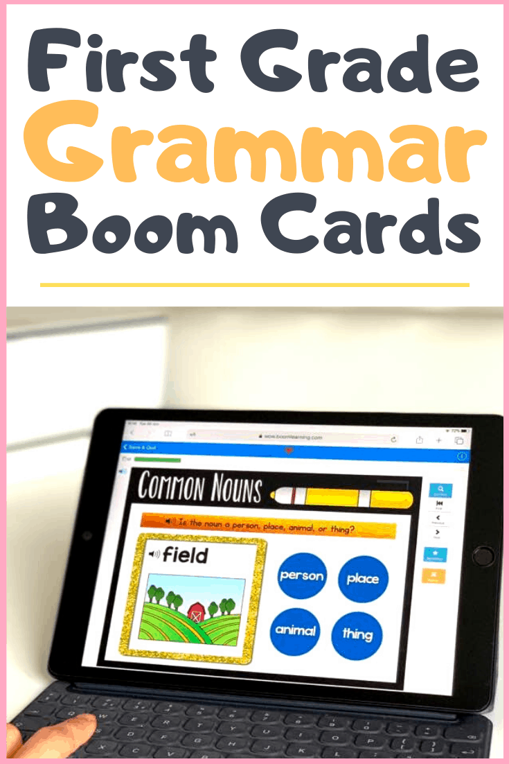 first grade grammar and language boom cards