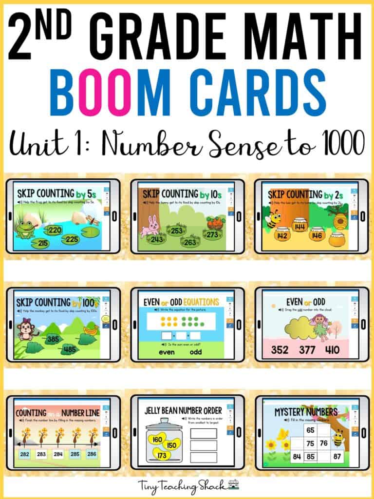 second grade math boom cards number sense