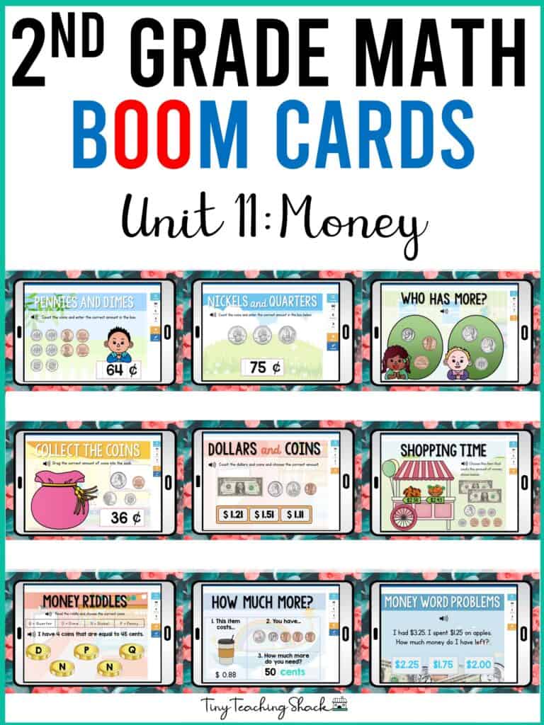 second grade money math boom cards