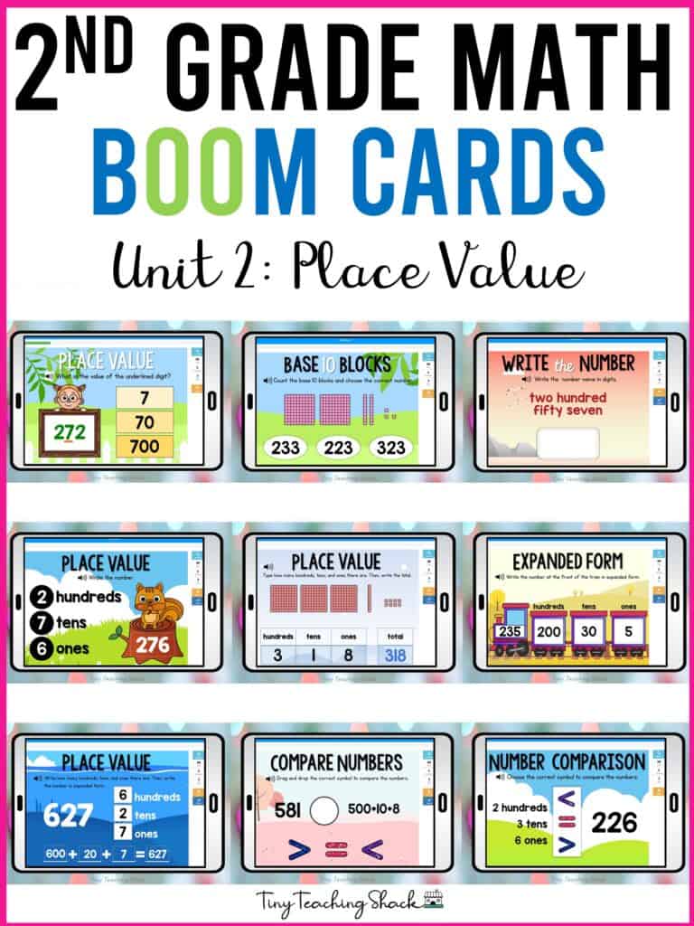 second grade math boom cards place value