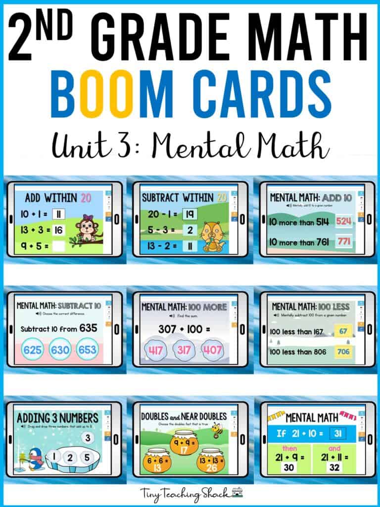 second grade math boom cards mental math