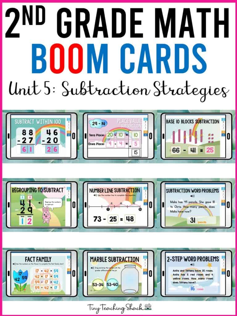 second grade subtraction strategies boom cards