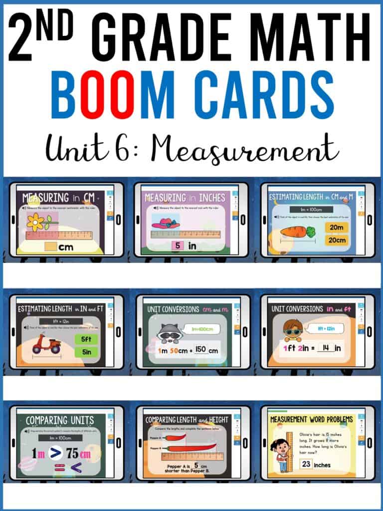 second grade math measurement boom cards