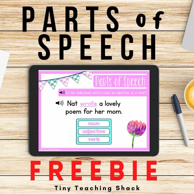 parts of speech free boom cards