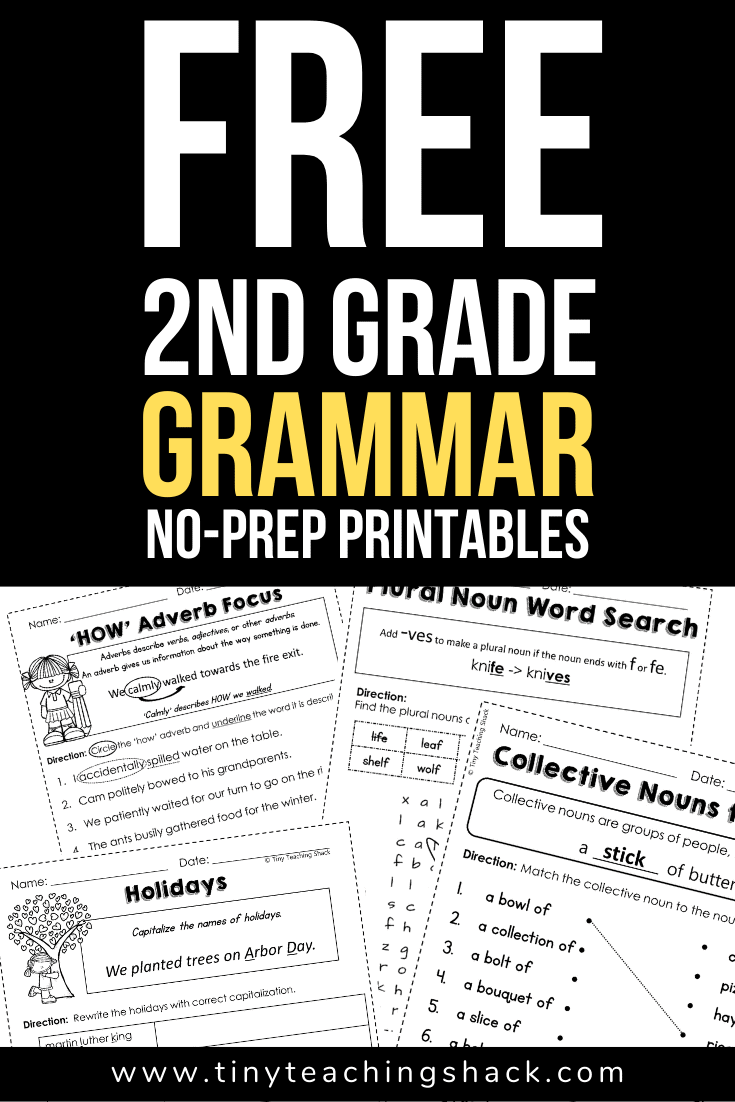 free second grade grammar printables