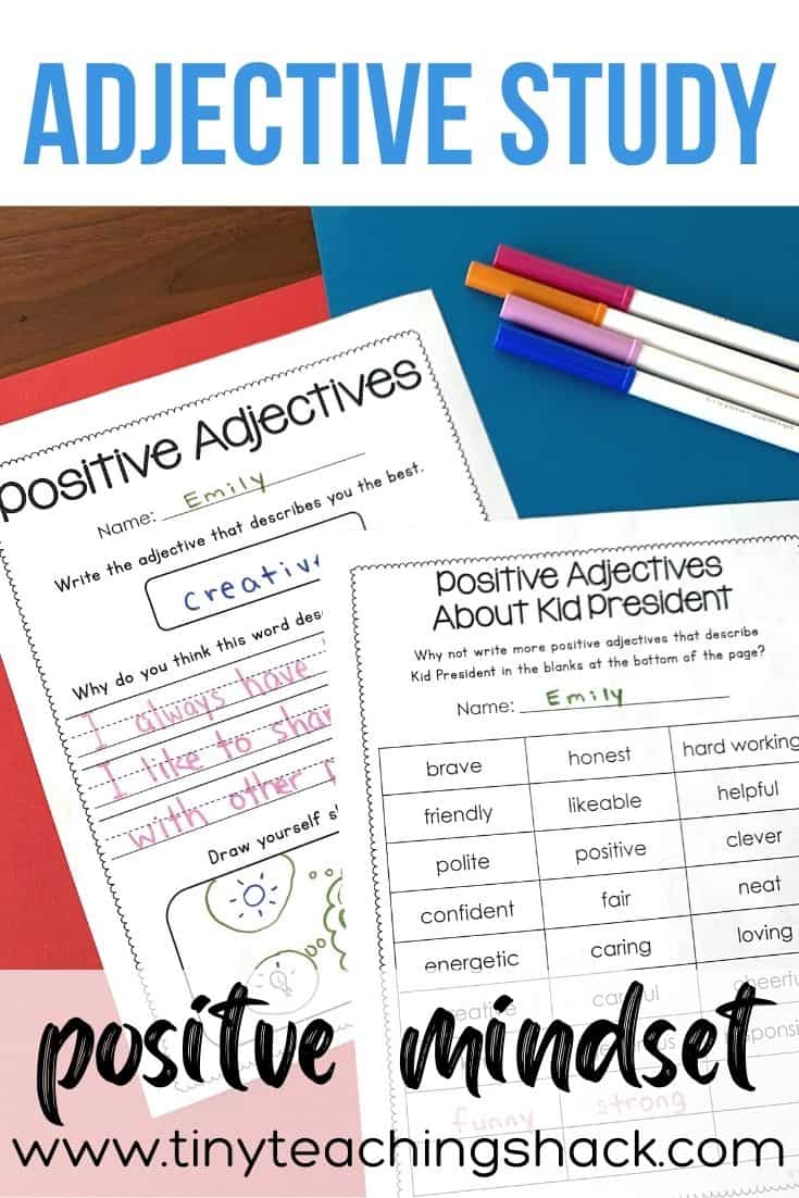 adjective worksheets that focus on positive character traits