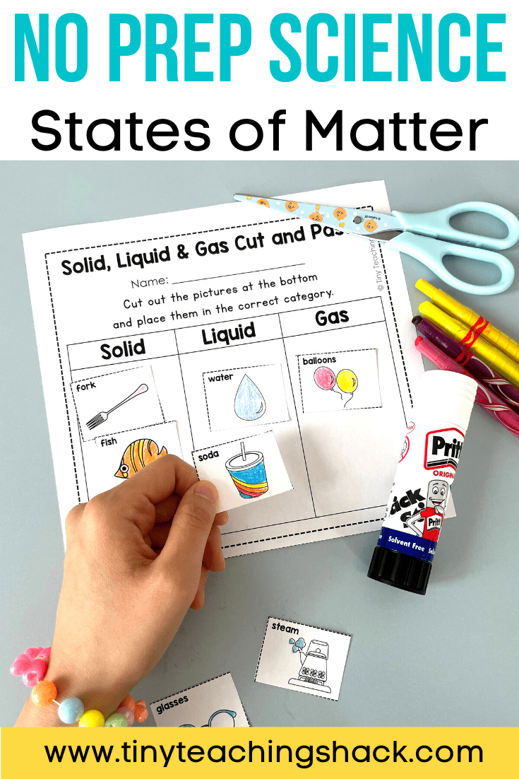 states of matter cut and paste worksheet
