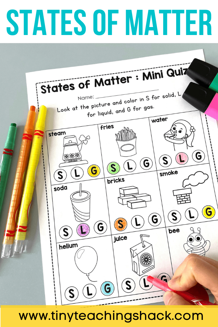 states of matter quiz and assessment
