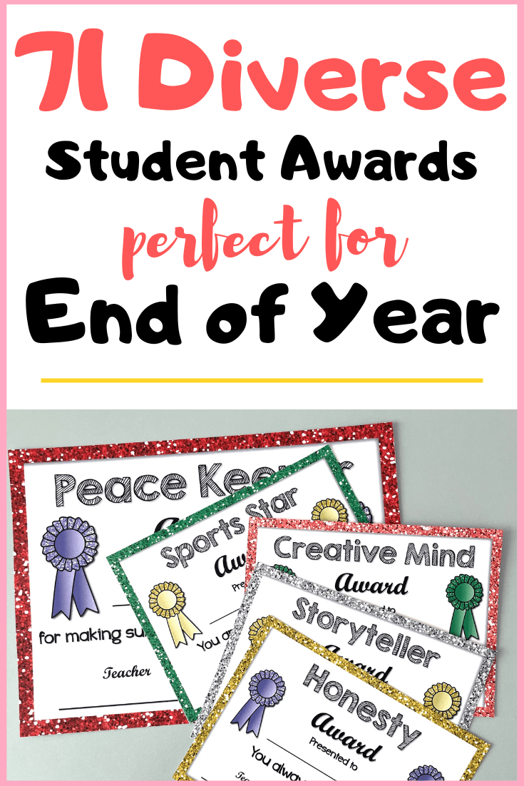 student awards perfect fo end of year