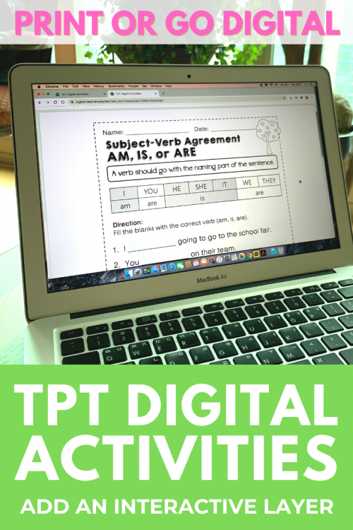 distance learning tpt digital first grade grammar