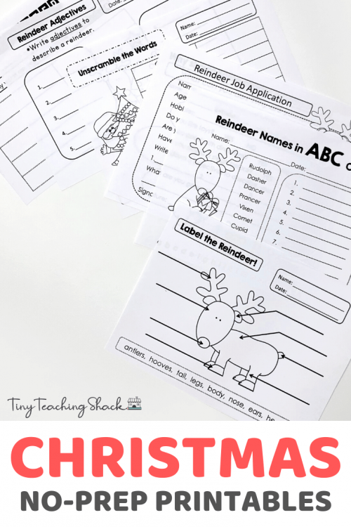 Christmas no prep printables