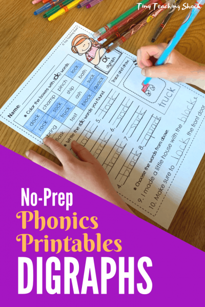 digraphs phonics no-prep printables