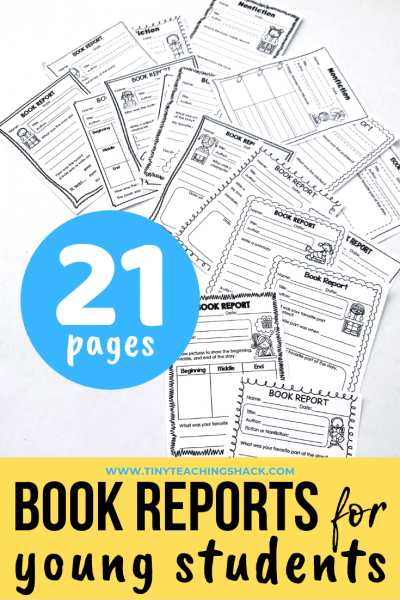 book reports for first grade, second grade, and kindergarten