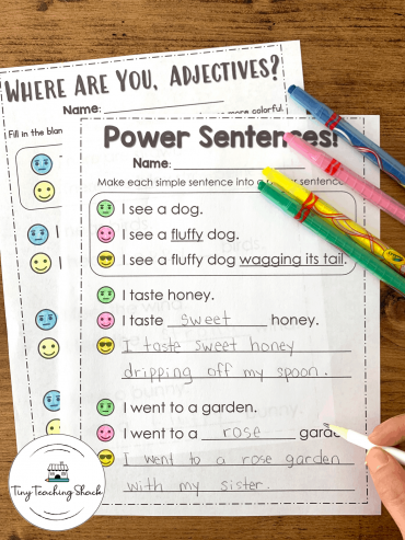 nouns and adjectives spring writing