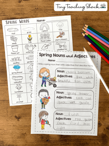 noun and adjectives spring writing