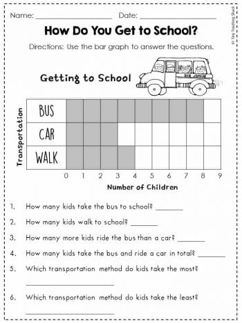 First Grade Math:
Graphing and Data Worksheets