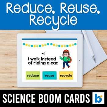reduce, reuse, recycle Boom Cards