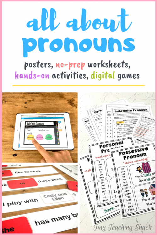 pronoun worksheets, activities, boom cards, posters