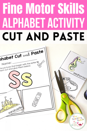Alphabet Fine Motor Skills | Super Simple Cut and Paste is part of my Alphabet Fine Motor Skills Bundle. This resource is perfect for very young students who are just beginning to grasp their cutting skills. Students can color, cut, and glue the pictures that begin with the assigned letter. This is a great way to increase your students' letter recognition.